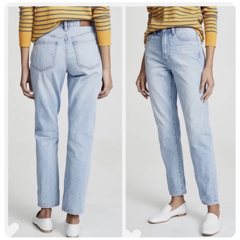 Madewell The Perfect Vintage Jean High Rise Straight Leg Light Blue Wash